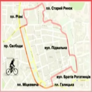 План велокільця довкола історичного центру Львова