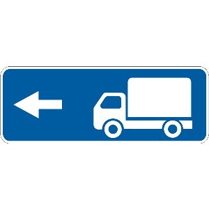 5.28.3 Напрямок руху для вантажних автомобілів (наліво)